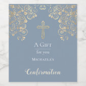 Elegant Bevestiging Stusty Blue Cross Wijn Etiket (Enkel label)