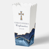 Elegant Bevestigingskruis Navyblauw Goud Popcorn Bedankdoosjes (Voorkant)