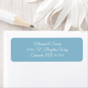 Elegant bevroren blauw retouradres etiket