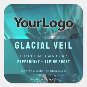 Elegant Bevroren Gletsjer Ijs Ambachtelijk Product Vierkante Sticker