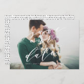 Elegant Bewaar de Date kalligrafie fotokaart Save The Date (Voorkant / Achterkant)