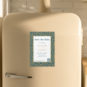 Elegant Bewaar de datum Aztek Gold bladeromtrek Magnetische Uitnodiging