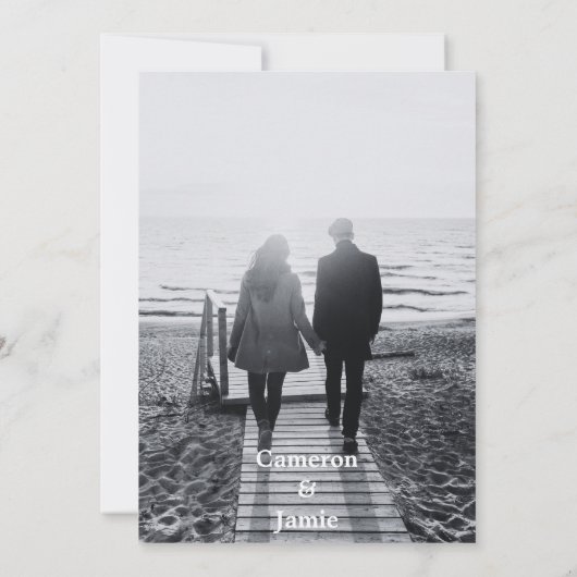 Elegant Bewaar de datum Black Foliage uitnodiging (Achterkant)