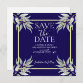 Elegant Bewaar de datum Boho Eucalyptus Leave Save The Date (Voorkant / Achterkant)