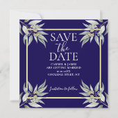 Elegant Bewaar de datum Boho Eucalyptus Leave Save The Date (Voorkant)