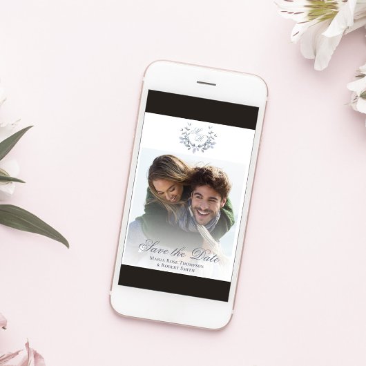 Elegant Bewaar de datum bruiloft foto Save The Date