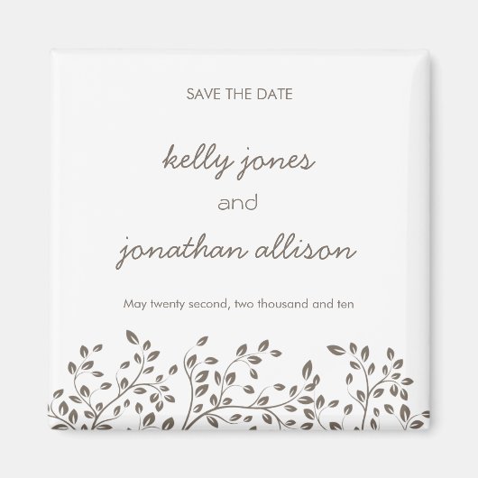 Elegant Bewaar de datum Bruiloft Magneet (Voorkant)