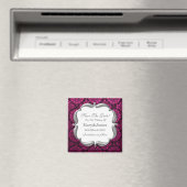 Elegant Bewaar de datum Bruiloft Mod Kant Roze Magneet (Insitu (Vaatwasser))