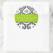 Elegant Bewaar de Datum Damask Stickers Groen (Tas)
