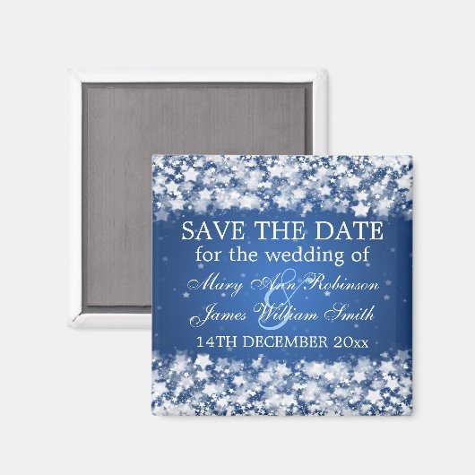 Elegant Bewaar de datum Duizelingwekkende sterren  Magneet (Voorkant / Achterkant)