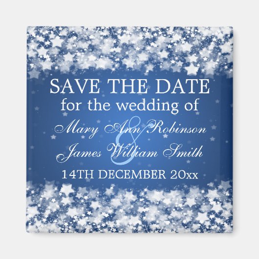 Elegant Bewaar de datum Duizelingwekkende sterren  Magneet (Voorkant)