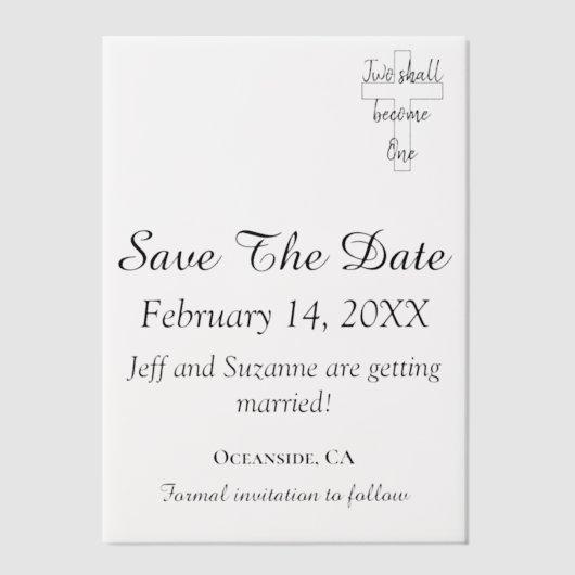 Elegant Bewaar de datum foto overlay Christelijk Vellum Uitnodigingen (Voorkant)