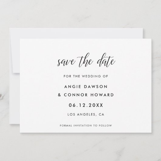 Elegant Bewaar de datum fotokaart Save The Date (Achterkant)