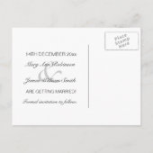 Elegant Bewaar de datum geschulpte patroon zwart Aankondigingskaart (Achterkant)