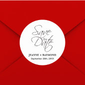 Elegant Bewaar de datum Huwelijksenvelop Ronde Sticker
