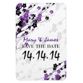 Elegant Bewaar de datum Japans Bloemen Paarse Magneet (Verticaal)