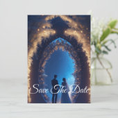 Elegant Bewaar de datum Kerstmis Bruiloft Kaart (Staand voorkant)