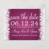 Elegant Bewaar de datum Magic Sparkle Pink Aankondigingskaart (Voorkant)