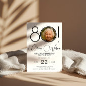 Elegant Bewaar De Datum Met Foto 80e Verjaardag Kaart