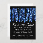 Elegant Bewaar de datum Modern Blue Lights Aankondigingskaart (Voorkant / Achterkant)