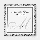 Elegant Bewaar de datum Monogram Magneten (Voorkant)