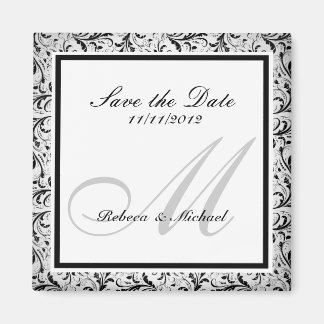 Elegant Bewaar de datum Monogram Magneten