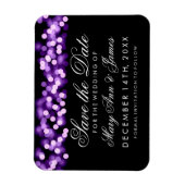 Elegant Bewaar de datum Paarse Hollywood Glam Magneet (Verticaal)