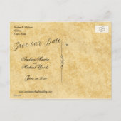 Elegant, Bewaar de datum, Pauw, Aankondigingskaart (Achterkant)