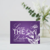 Elegant Bewaar de datum Poppy Paarse Aankondigingskaart (Staand voorkant)