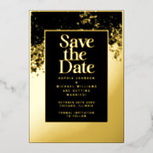 Elegant Bewaar de datum Sjabloon Foto Gold Folie (Voorkant)