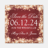 Elegant Bewaar de datum Sparkling Lights Goud Magneet (Voorkant)