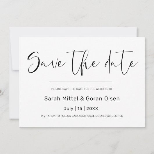 Elegant Bewaar de datum Uitnodiging (Voorkant)