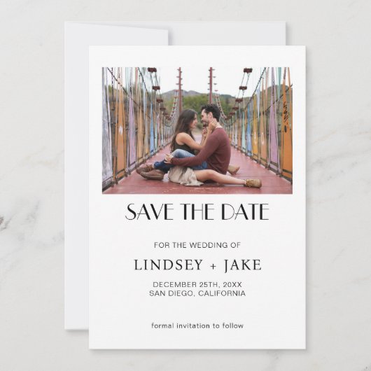 Elegant Bewaar de datum Verloving bruiloft Kaart (Voorkant)