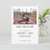 Elegant Bewaar de datum Verloving bruiloft Kaart (Staand voorkant)