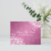 Elegant Bewaar de datum wervelingen roze Aankondigingskaart (Staand voorkant)