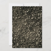 Elegant Bewaar de datum Zwart Goud Foto Bruiloft Kaart (Achterkant)