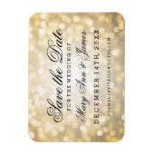 Elegant bewaart de datum goudglitterlichten magneet (Verticaal)