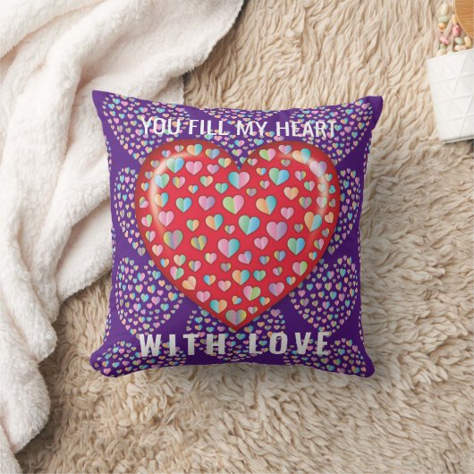 Elegant bewerkbaar eenvoudig hart ontwerp kussen (Deken)