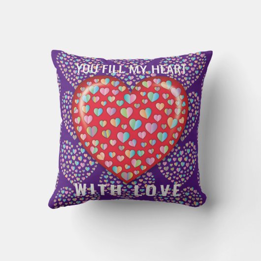 Elegant bewerkbaar eenvoudig hart ontwerp kussen (Achterkant)