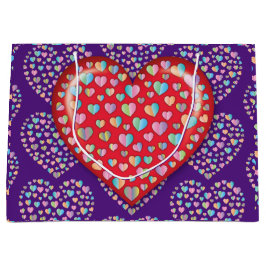 Elegant bewerkbaar eenvoudig hartontwerp groot cadeauzakje