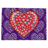 Elegant bewerkbaar eenvoudig hartontwerp groot cadeauzakje (Achterkant)