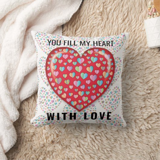 Elegant bewerkbaar eenvoudig hartontwerp kussen (Deken)