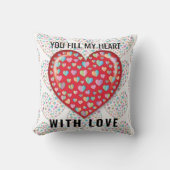 Elegant bewerkbaar eenvoudig hartontwerp kussen (Voorkant)
