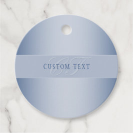 Elegant bewerkbaar monogram schrift | Blauw Bedankjes Labels