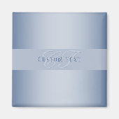 Elegant bewerkbaar monogram schrift | Blauw Magneet (Voorkant)