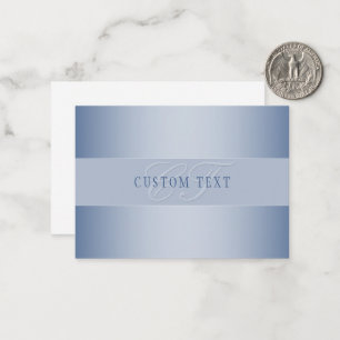 Elegant bewerkbaar monogram schrift Blauw Notitiekaartje