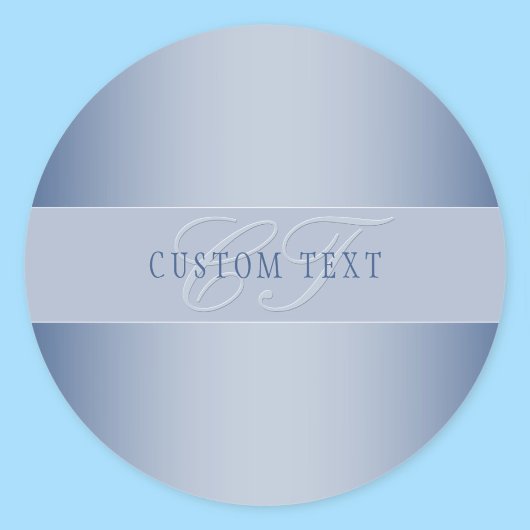 Elegant bewerkbaar monogram Schrift | Blauw Ronde Sticker