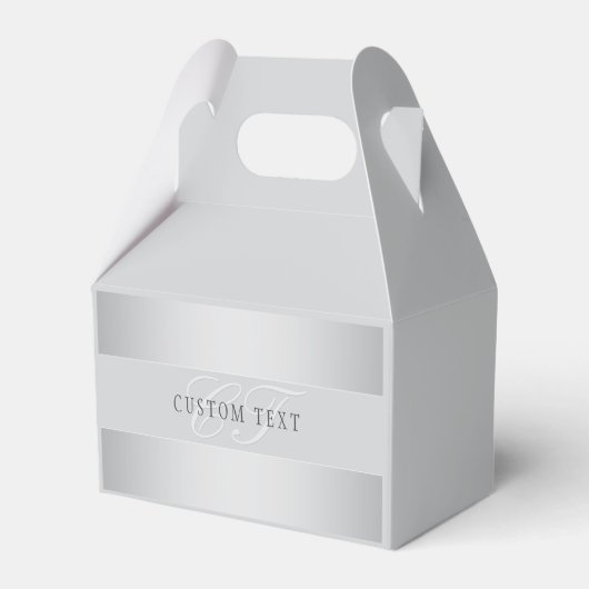 Elegant bewerkbaar monogram Schrift | Grijs Bedankdoosjes (Achterkant)