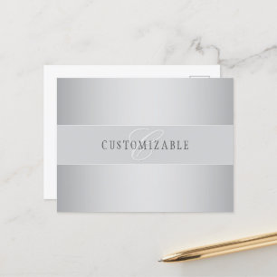 Elegant bewerkbaar monogram schrift Grijs Briefkaart