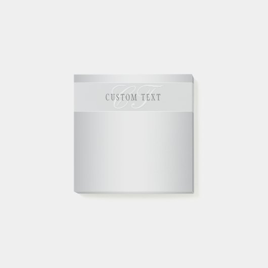 Elegant bewerkbaar monogram schrift | Grijs Post-it® Notes (Voorkant)